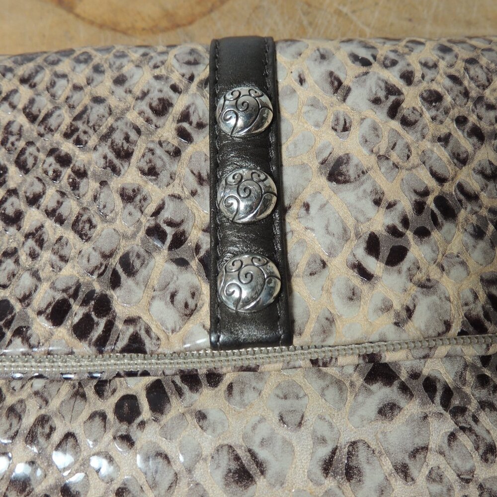 Vintage Brighton Nolita Snakeskin Wallet Clutch Tri-Fold - Picture 2 of 5
